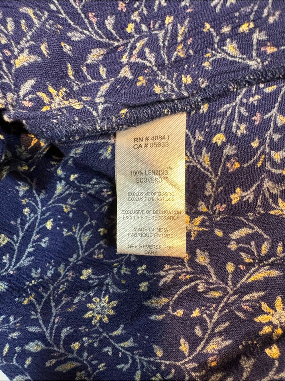 Adventures Navy Floral Tiered Swing Dress - Women's large - Picture 8 of 9
